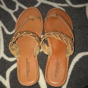 tan braided sandals